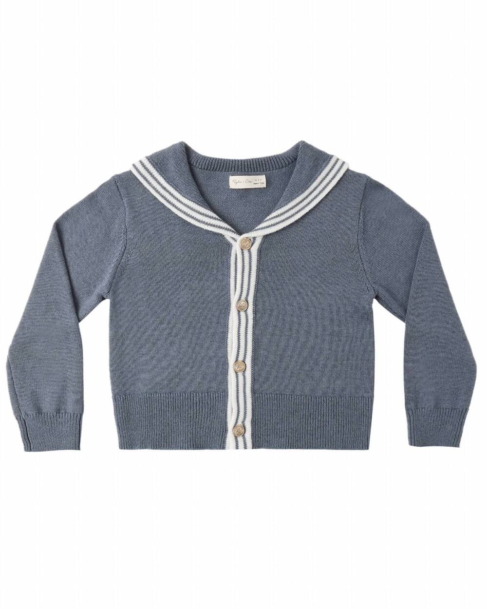 NEW RYLEE + CRU girl's sailor cardigan in marine
